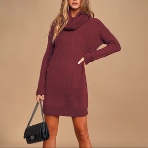 Lulus Burgundy sweater dress